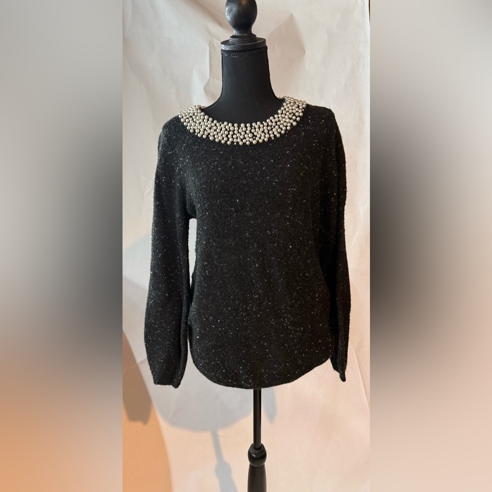 Karl Lagerfeld Black Sweater with Silver Accents